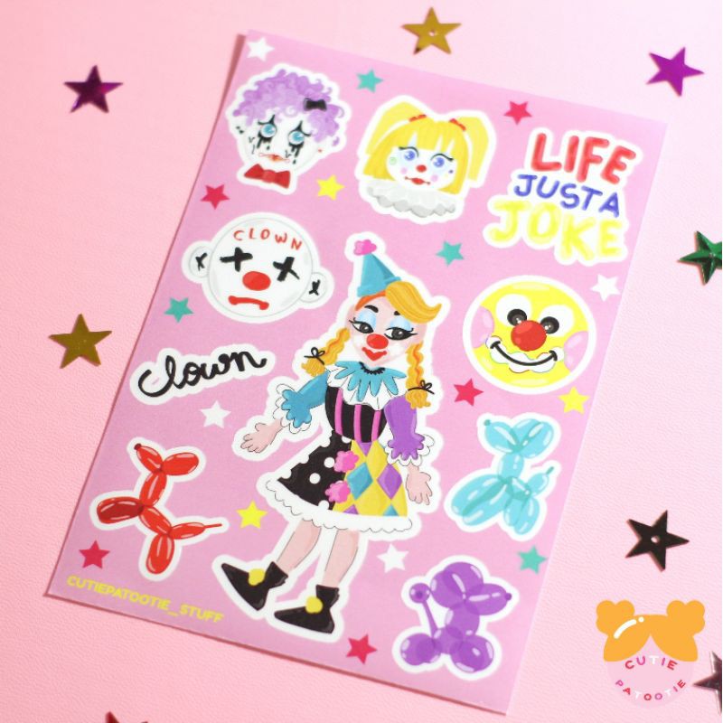 

Sticker Vinyl Clown kiss cut