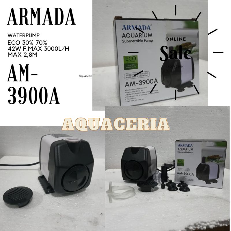 Mesin Pompa Celup Aquarium kolam ARMADA AM 3900 A Waterpump 1M- 2,5 M