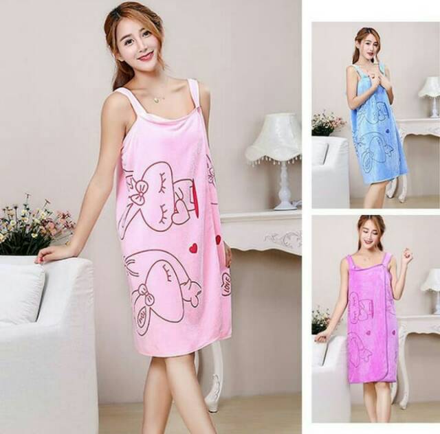 E 035 Baju Handuk Dewasa / Handuk Baju Karakter / Wearable Towel Motif