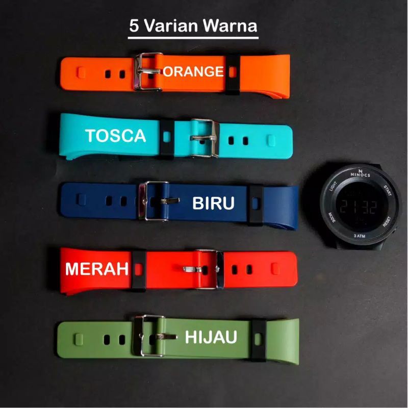 Premium (RRW) 100% ORIGINAL NINOCS Tali Strap untuk Jam Tangan Olahraga Ninocs Sport Distributor