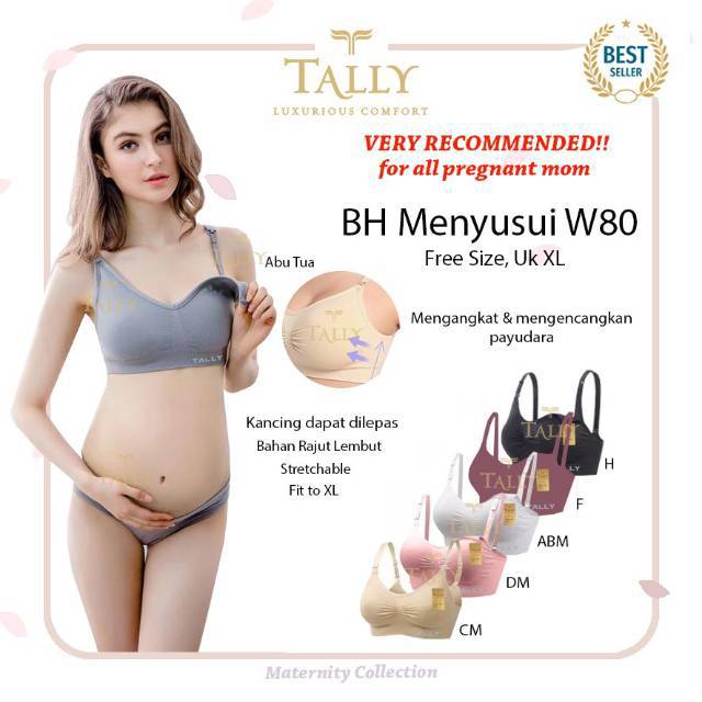 TALLY W80 BH MENYUSUI KAIT DEPAN TANPA KAWAT BUSA TIPIS ...
