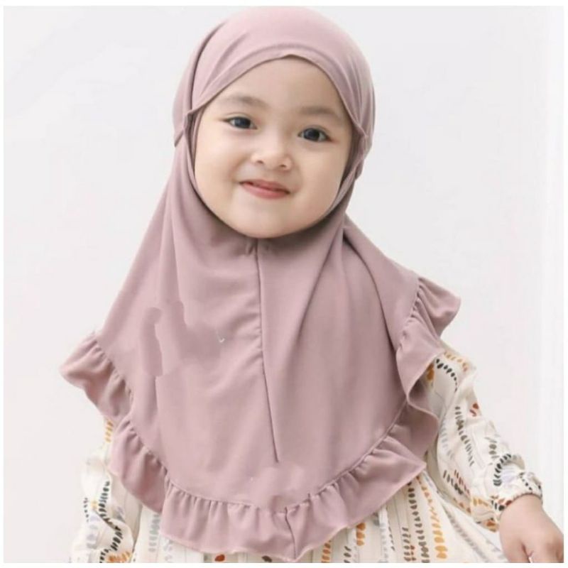 Kerudung Bergo Anak 1-3 Tahun Kerudung rample instan