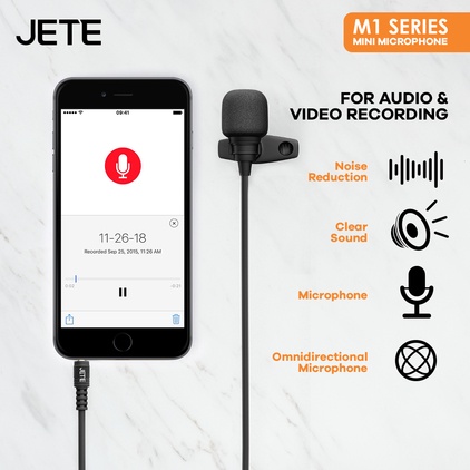 Microphone Clip On JETE M1 Mikrofon Kabel - Garansi 2 Tahun Bebas Tukar Sepuasnya