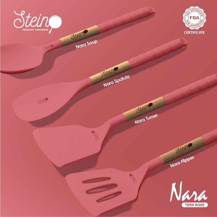 Silikon Turner Fipper Spatula Soup Steincookware Nara Quartet Stein Alat Masak Silicon Food Grade Sendok Sop Sutil