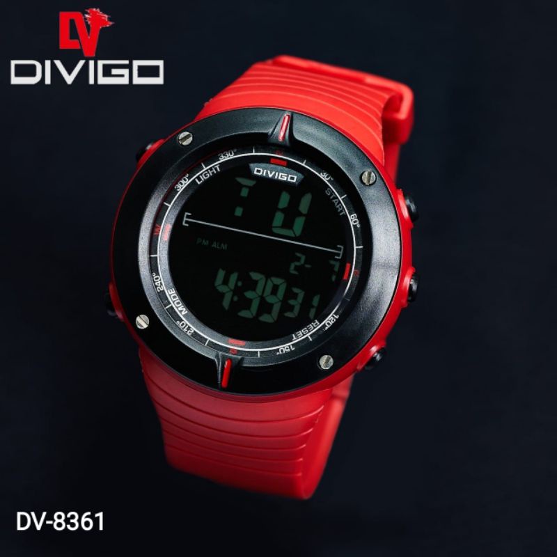 (Terima Cod)Jam Tangan Pria Divigo Digital Anti Air Strap Rubber(Dikirim Dari Jakarta)