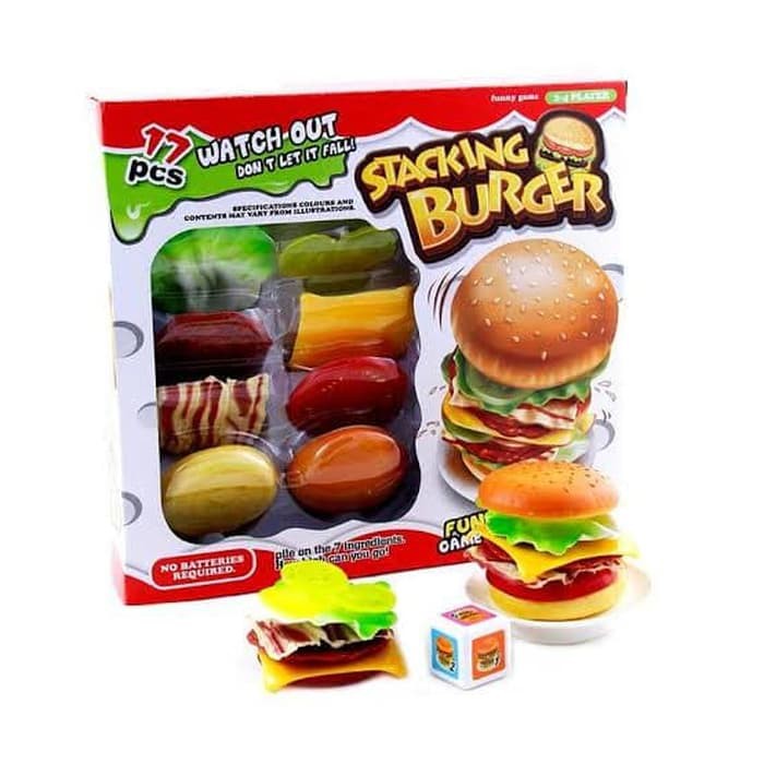 susun Stacking Hamburger Mainan Burger Tower