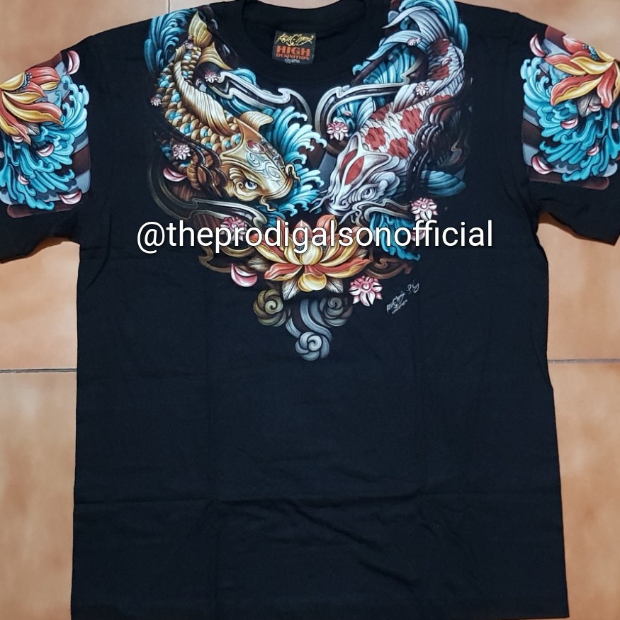 Kaos Import Rock Chang Size XL Ikan Koi Full HD Glow In The Dark