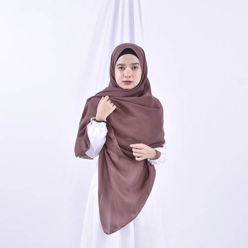 Pashmina Bella Bahan Pollycotton Premium Grade A Pasmina Pasminah Fasmina Murah-Milo Tua