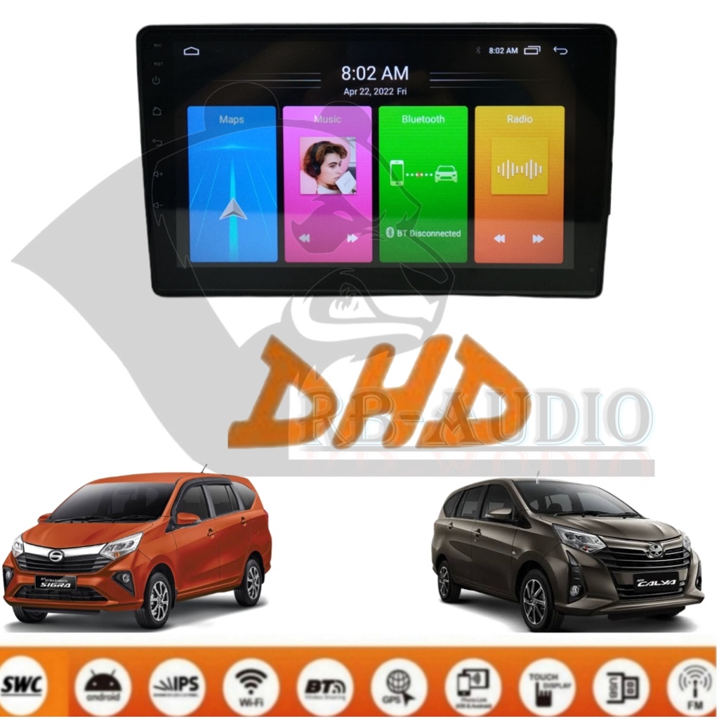 Head unit Android DHD Toyota Calya Daihatsu Sigra 9 inch pnp