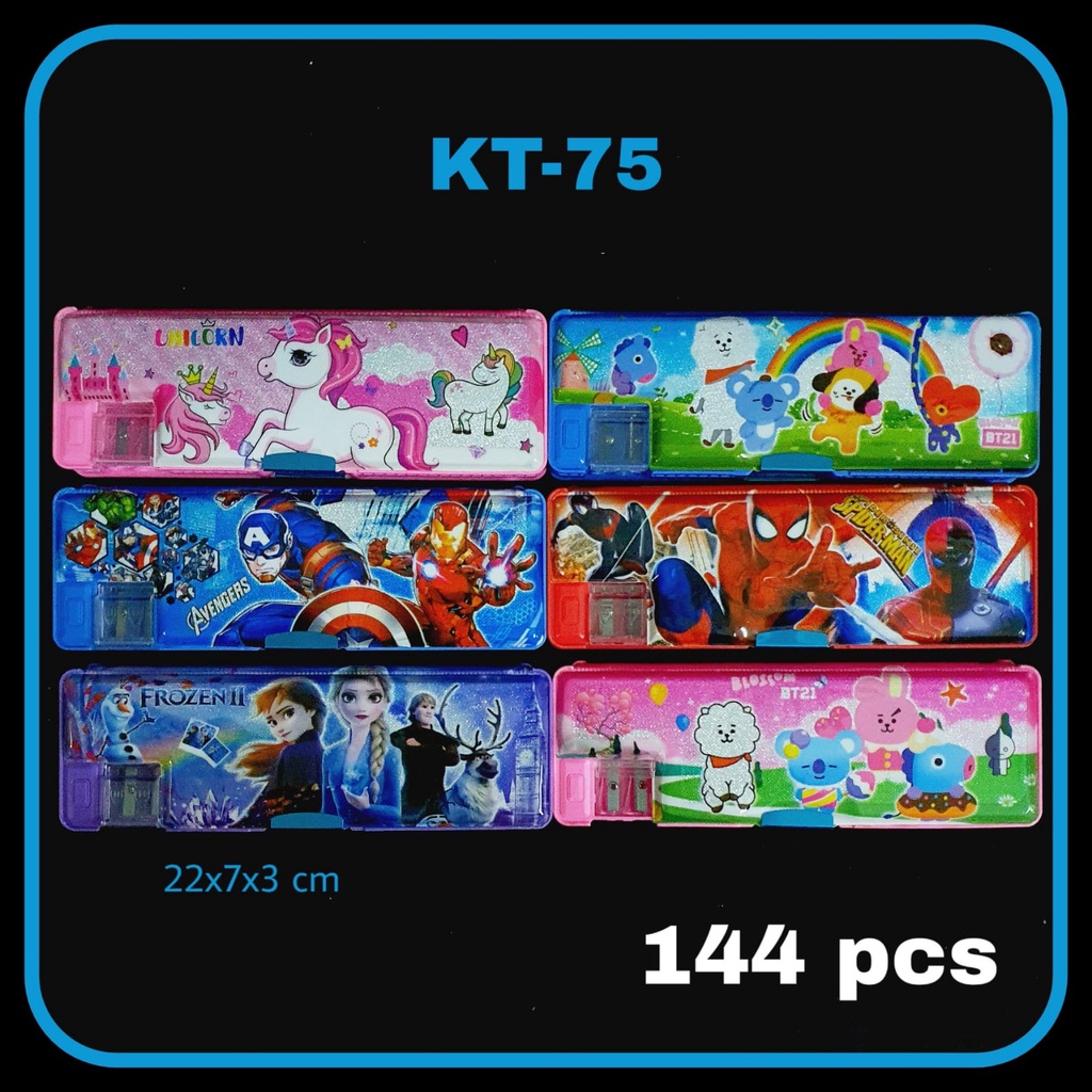 Tempat Pensil  Kotak Pensil Magnet Serutan BTS KT 1111-9354  (UK L BTS) / 208 (UK XL BTS)/ KARAKTER BOY GIRL FANCY A7-1 KT-75 9356 9801-6