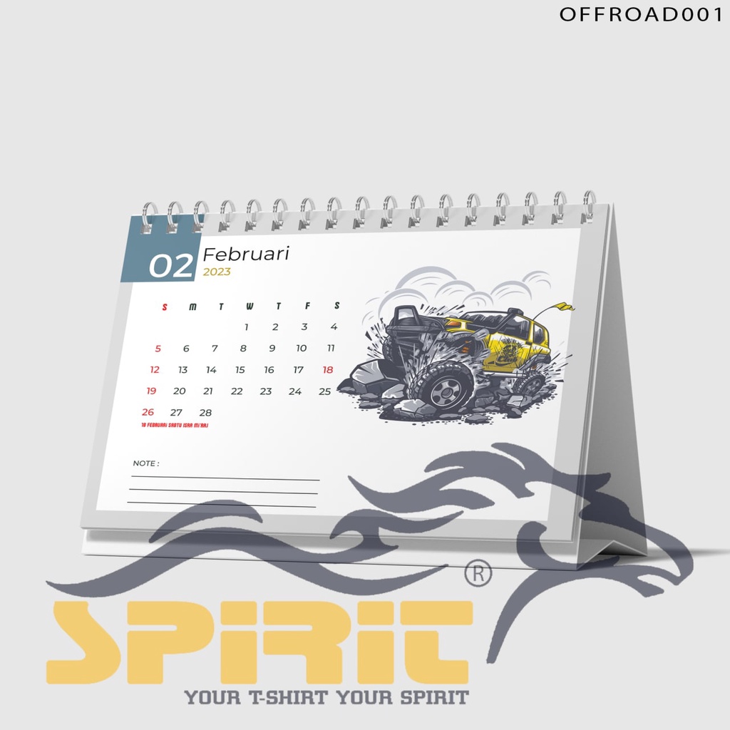 

Kalender Duduk / Kalender Meja Tahun 2023 Desian Mobil Jeep Offroad