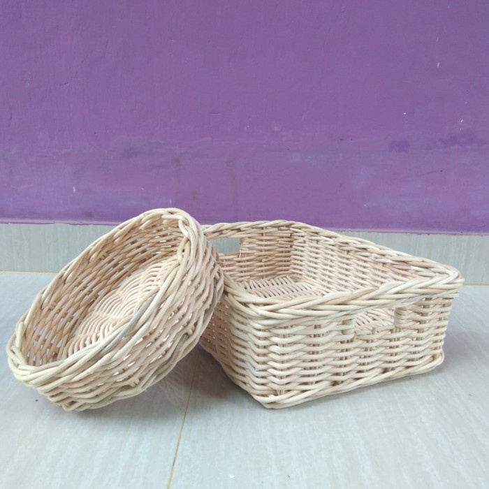 keranjang rotan kotak hampers parcel box pernikahan murah 25 X 14 X 9 cm