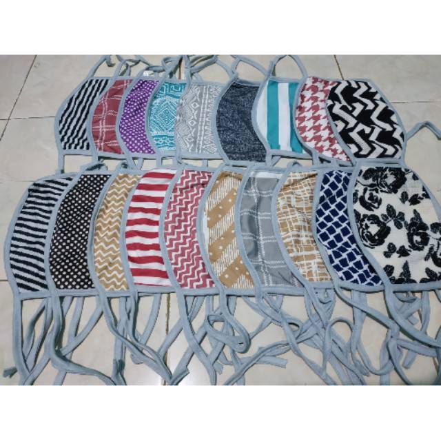 [DEASHOP] MASKER KAIN KAIN PELINDUNG WAJAH EARLOPP 1 LAPIS MOTIF RANDOM BAHAN SPANDEX