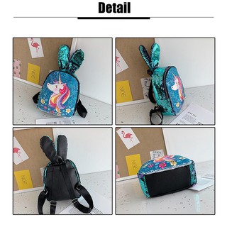  TAS  RANSEL USAP SEQUIN UNICORN BISA BERUBAH GAMBAR  Lampu 