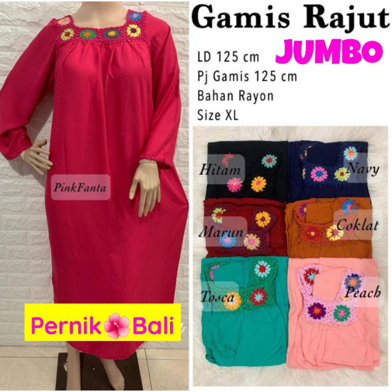 JUMBO Gamis Rajut Rayon PernikBali