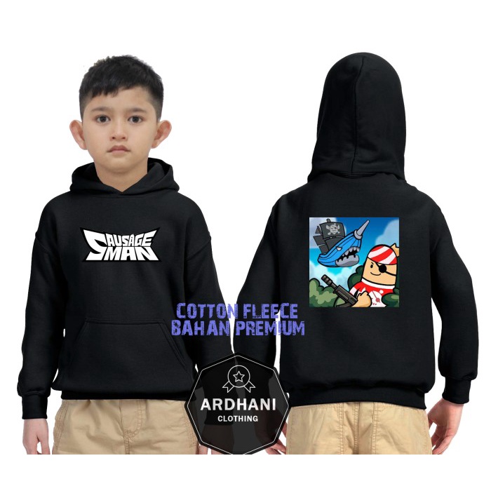 JAKET HOODIE ANAK PREMIUM SAUSAGE MAN - Hitam, M