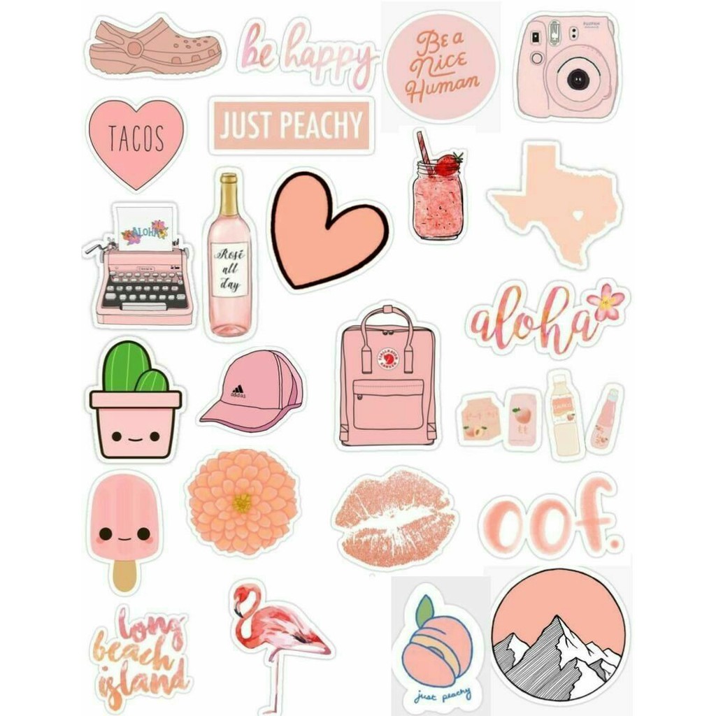 Jual (20-25pcs) stiker aesthetic/stiker set random Indonesia|Shopee