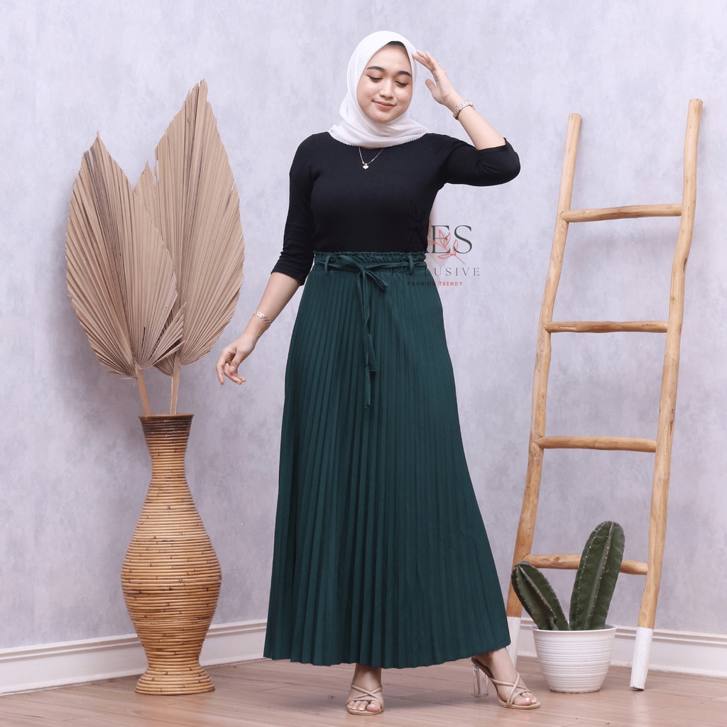 PROMO ROK WANITA PLISKET DEWASA PREMIUM KOSHIBO CREPE TEBAL TIDAK NERAWANG 100% REAL PICT