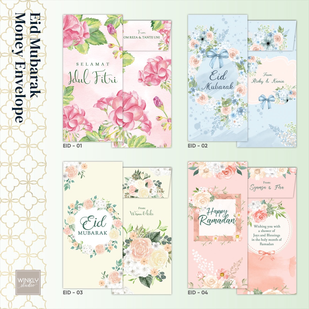 

12pcs Custom Amplop Lebaran THR Panjang Angpao Idul Fitri Angpau Hari Raya 1-32