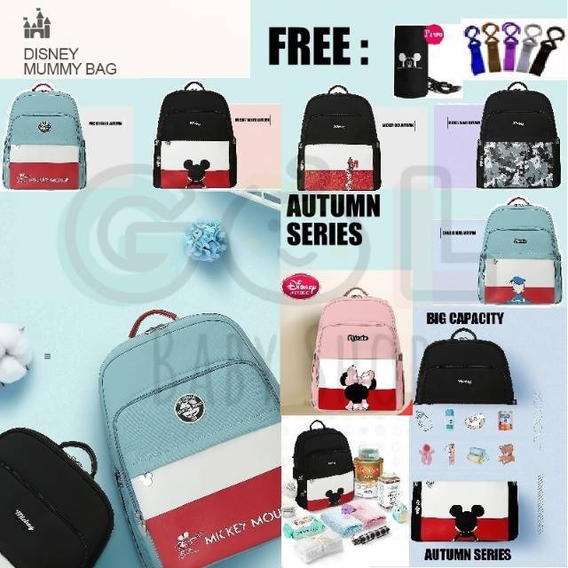 SALE !!! Tas Ransel Asi  Mummy Mommy Baby Diaper DISNEY Bag Bayi Waterproof Multifungsi AUTUMN SERIE