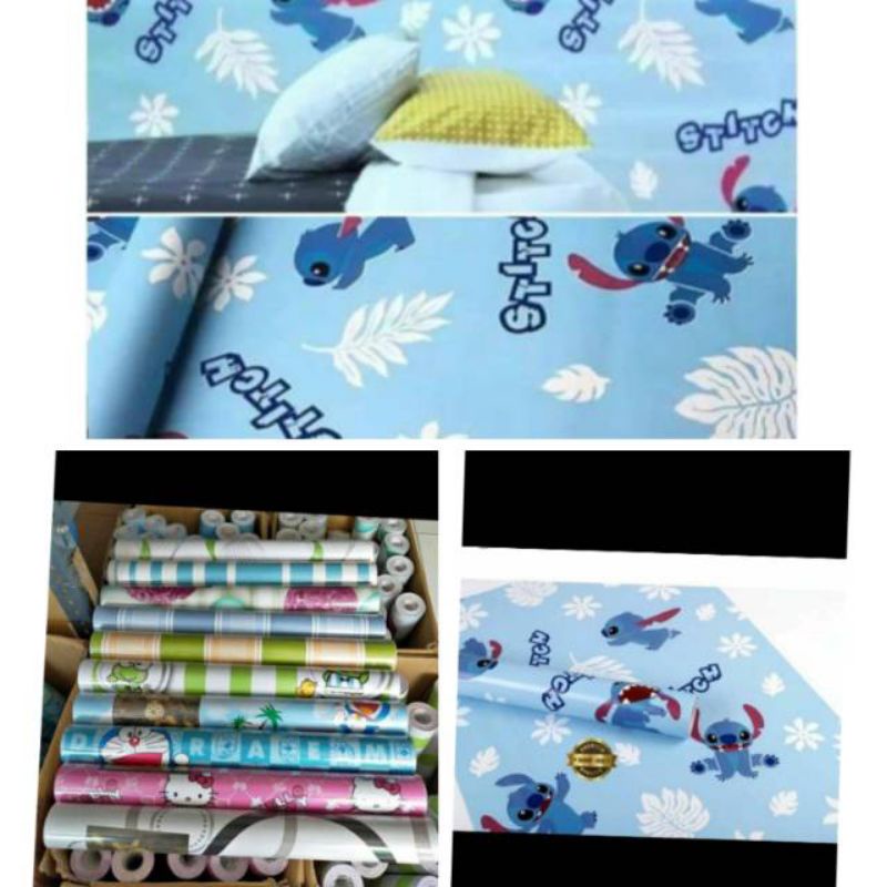 Wallpaper Lilo Stitch Biru Panjang 8M UK 1 roll