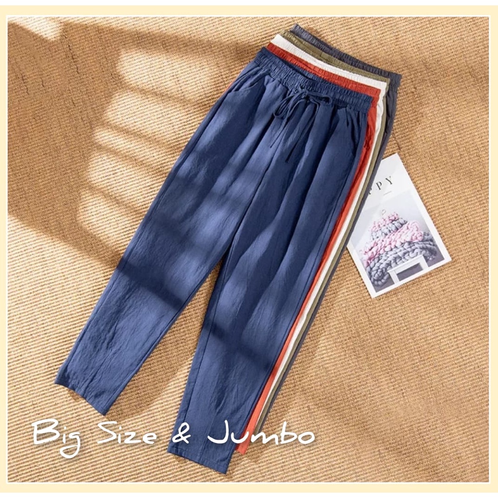 HOT ITEM CELANA JUMBO!! Yuka Linen Pants - CELANA LINEN JUMBO WANITA TERLARIS