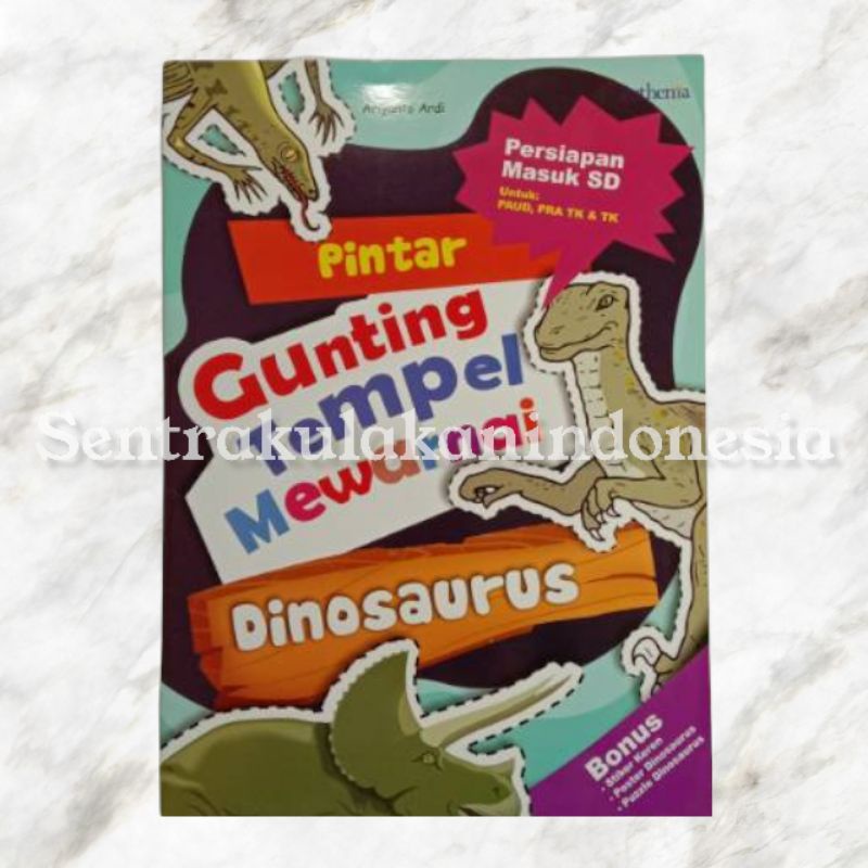 Euthenia | Buku Pintar Gunting Tempel Mewarnai Dinosaurus