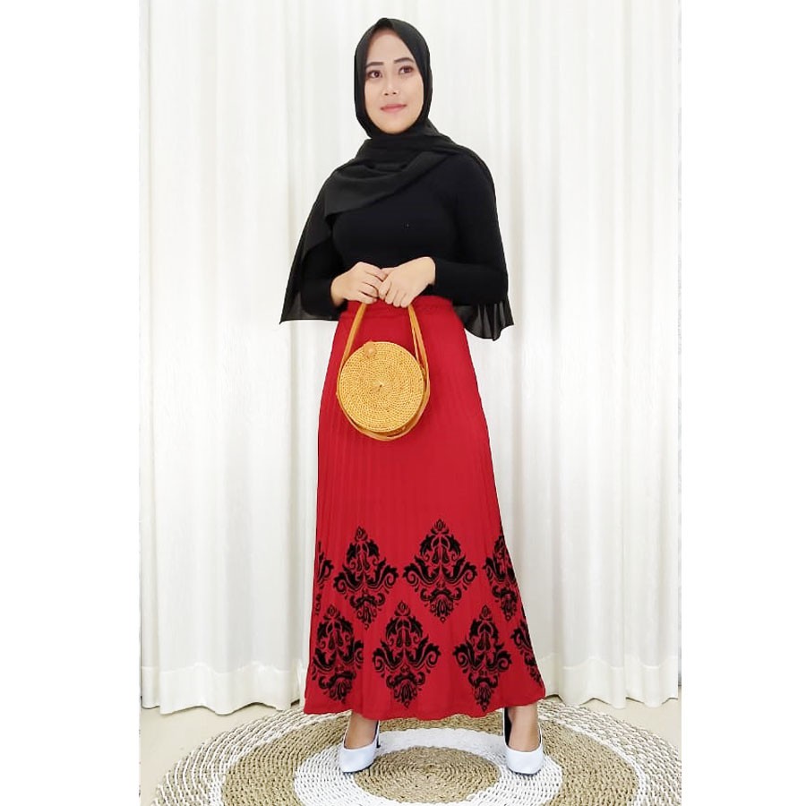 ROK PLISKET KOMBINASI BLUDRU BAWAH BAGUS GL FASHION