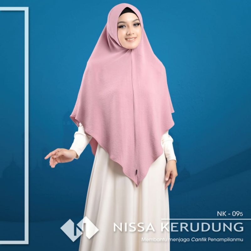 Okeshopping hijab_Jilbab Instan Hijab Khimar Syari Cringkle  SAFEEA JUMBO ORI NISSA Kerudung NK 95