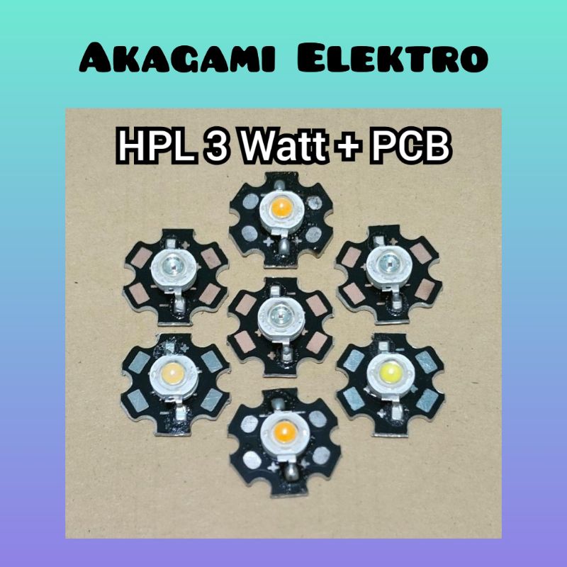LED HPL 3 WATT + Pendingin PCB Bintang