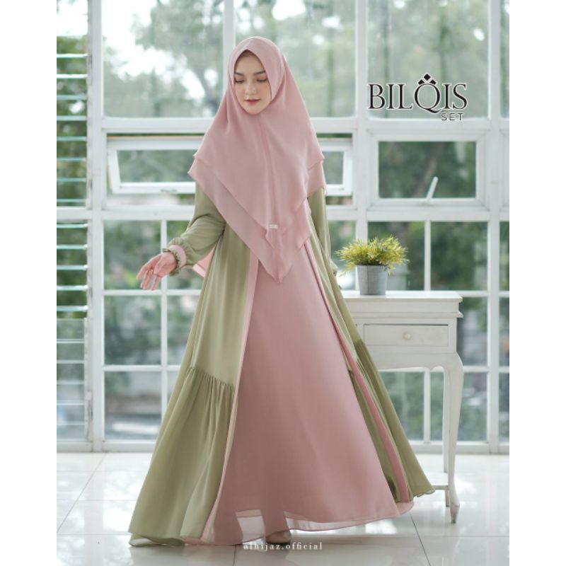 BILQIS ALHIJAZ GREENTEA / GAMIS SET / GAMIS SYARI / GAMIS MURAH / GAMIS MEWAH / GAMIS LEBARAN