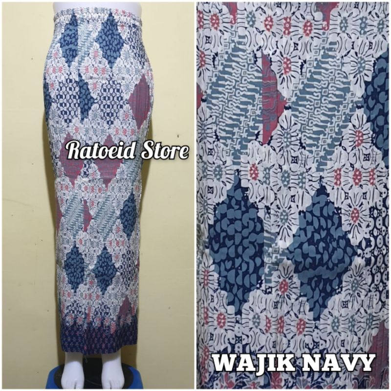 [200 Motif - Part 01] Rok Plisket Batik Panjang / Rok Batik / Rok Kebaya / Rok Wisuda / Bawahan Kebaya / Bawahan Batik / Rok Kondangan / Rok Pengantin / Rok Akad / Rok Lamaran / Rok Span / Rok Prisket Batik Jumbo Batik Production Original By Ratoeid Store-NO.7 Wajik navy