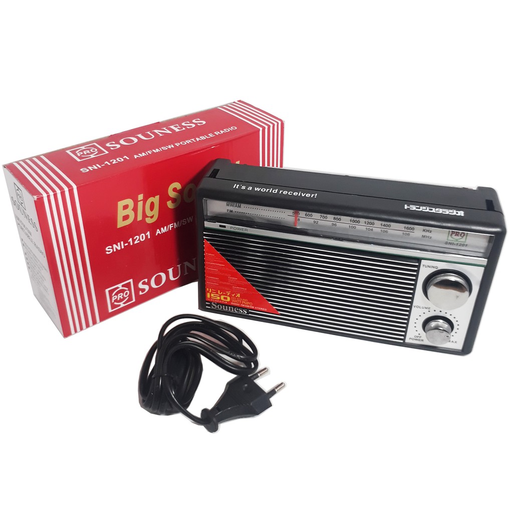 Radio Jadul SOUNESS 1201 Model Jadul AM FM Portable Radio