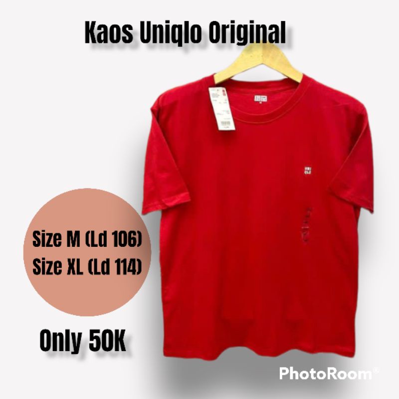 KAOS UNIQLO ORIGINAL BRANDED MERAH