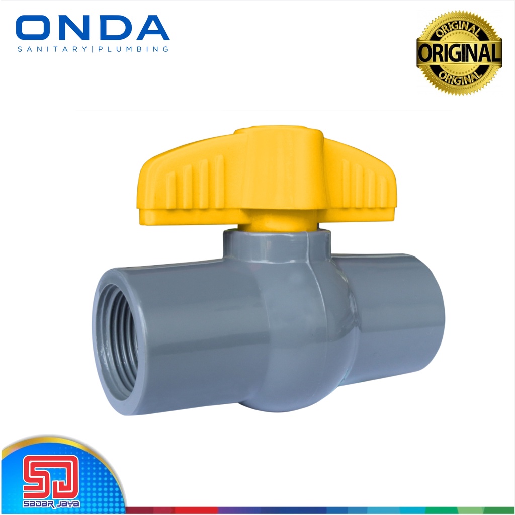 ONDA PVAG Fitting Drat 1&quot; Sambungan Ulir PVC Valve Katup Keran / Stop Kran Drat Dlam