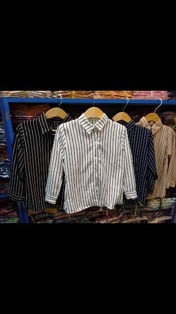 PROMO KEMEJA BASIC TOP GARIS//KEMEJA SALUR TRENDY//KEMEJA REALPICT-2