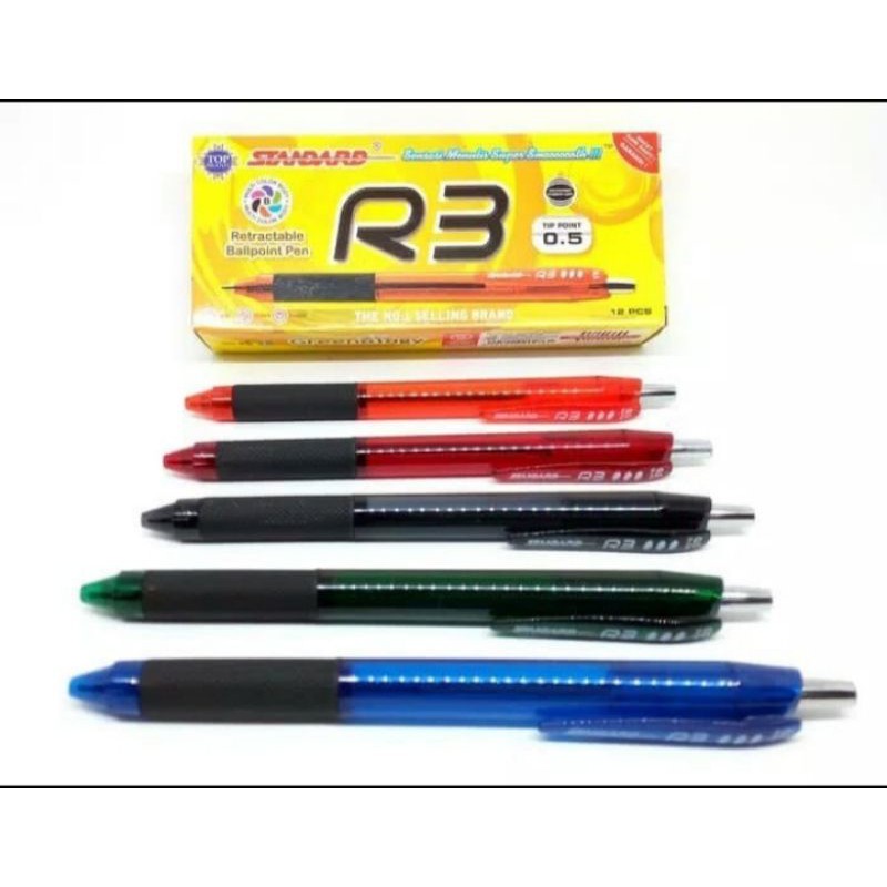 

PULPEN / BALLPOINT STANDART R3 CETEK BLACK ( HITAM )GROSIR TERMURAH