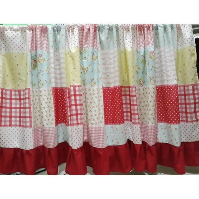 tirai kolong dapur rempel/poni