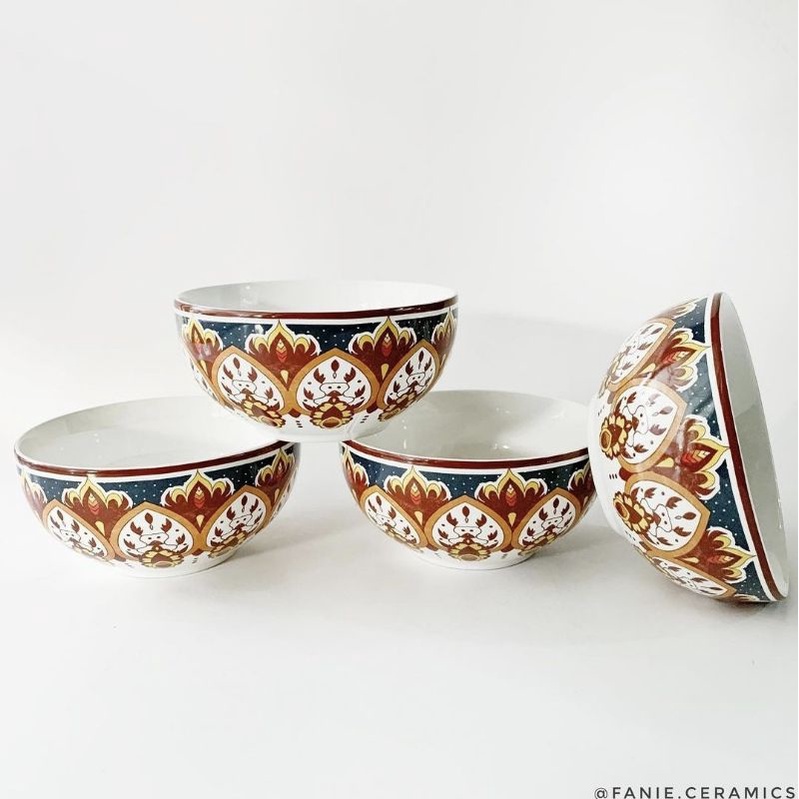 Tunisia Red Bowl Set 4 bowl
