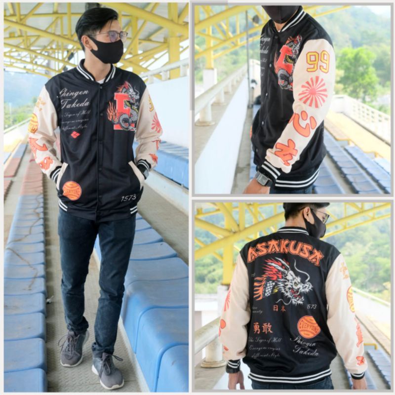 (COD) JACKET VARSITY BASEBALL PRIA WANITA // VARSITY JACKET L XL-Asakusa