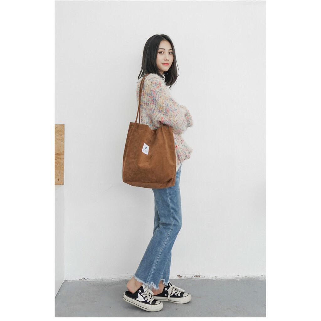 TOTE BAG T14 TAS KANVAS TOTE BAG FASHION KOREA TAS WANITA KUALITAS IMPORT - ALADDIN88