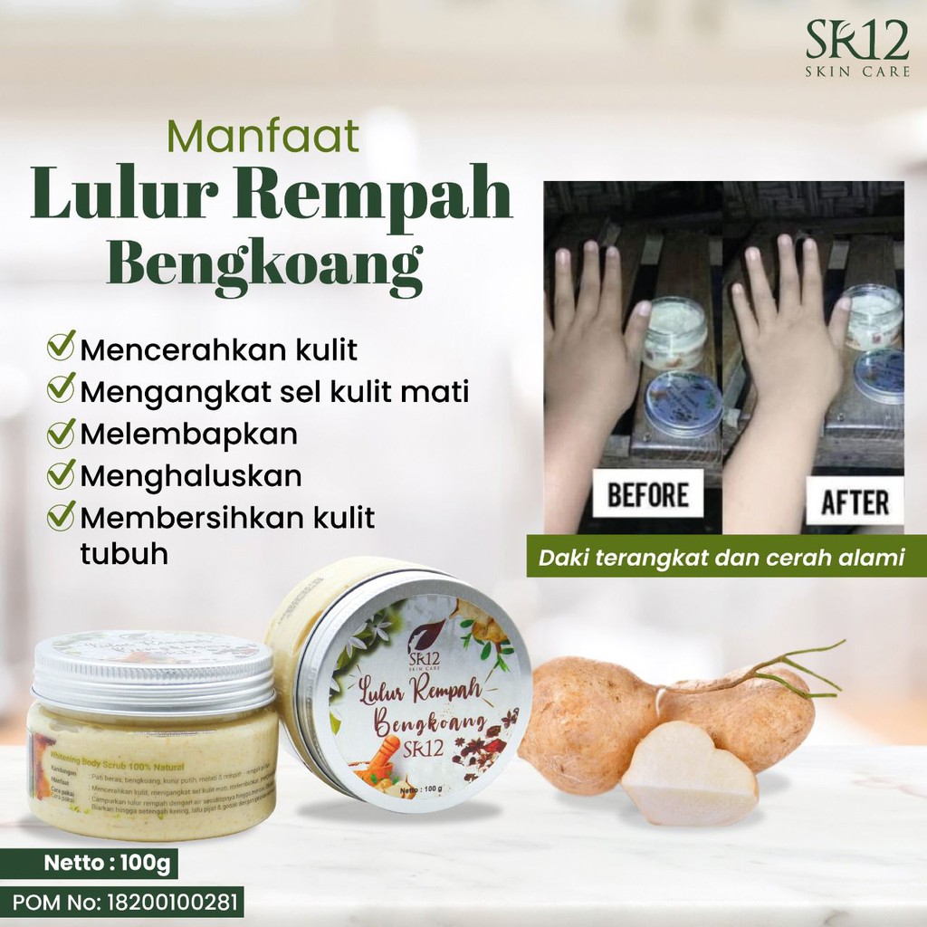 LULUR PEMUTIH BADAN PERMANEN AMPUH KHAS PENGANTIN BARU REMPAH BENGKOANG WANGI TRADISIONAL SR12