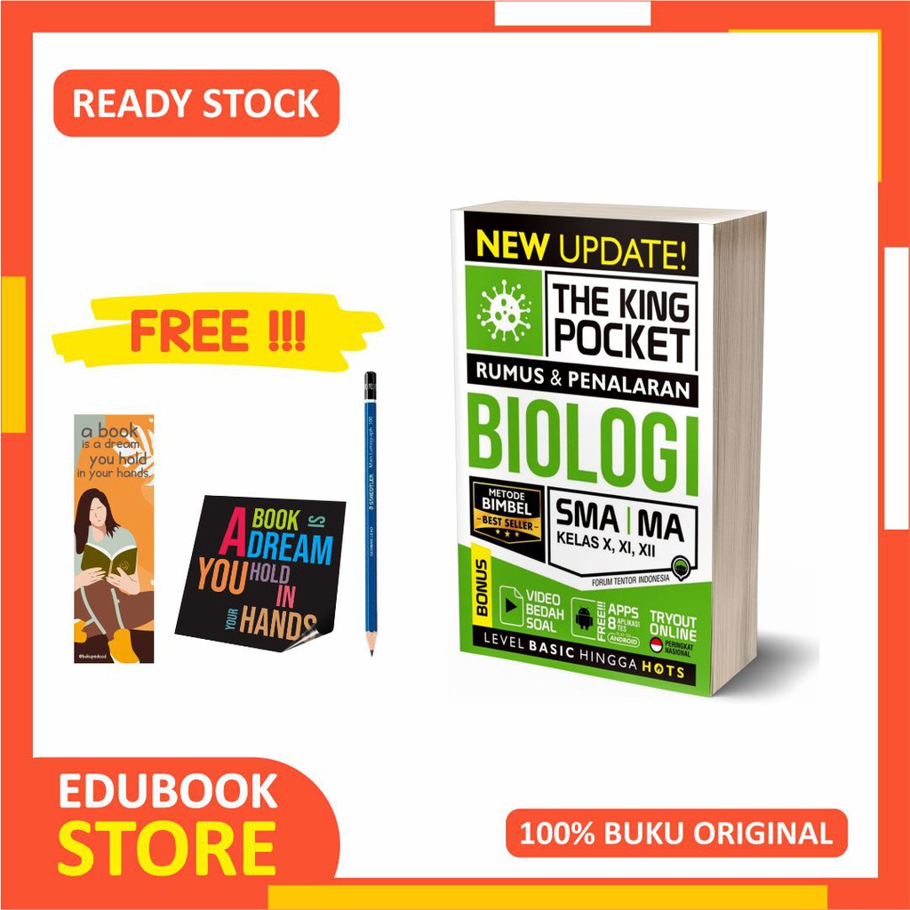 

BIOLOGI SMA NEW UPDATE THE KING POCKET - FORUM EDUKASI - (BONUS PENSIL 2B, BOOKMARK, STIKER)