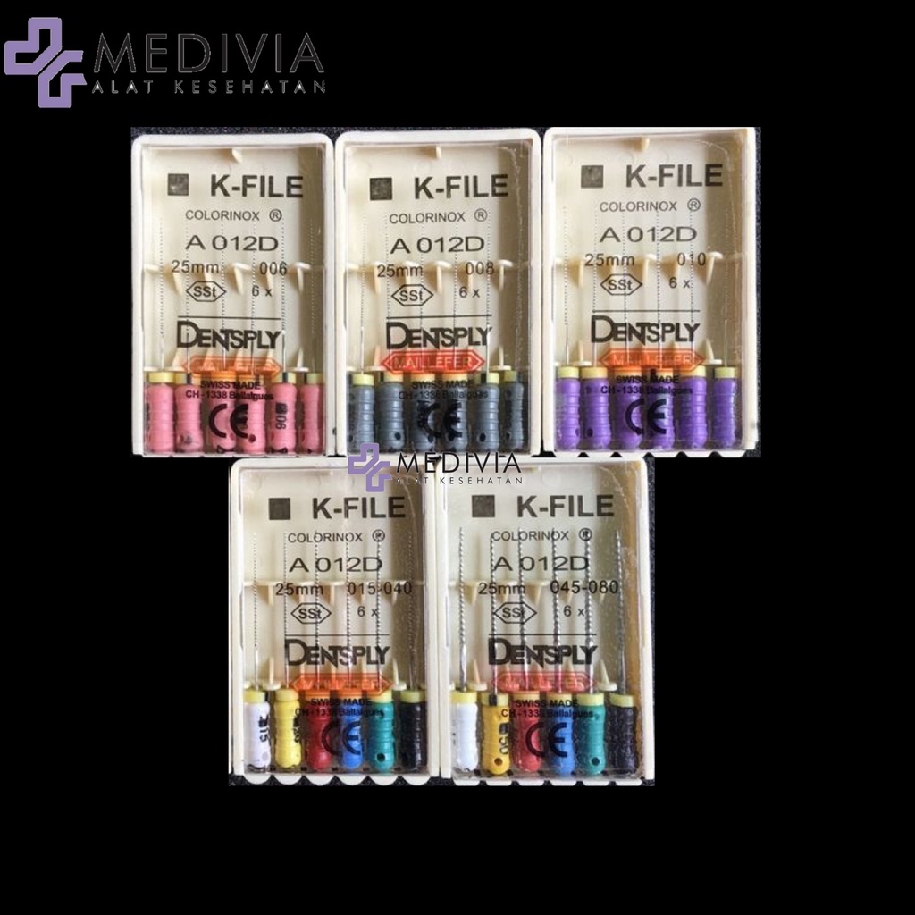 k file dentsply 06, 08, 10, 15-40, 45-80 21mm dan 25mm