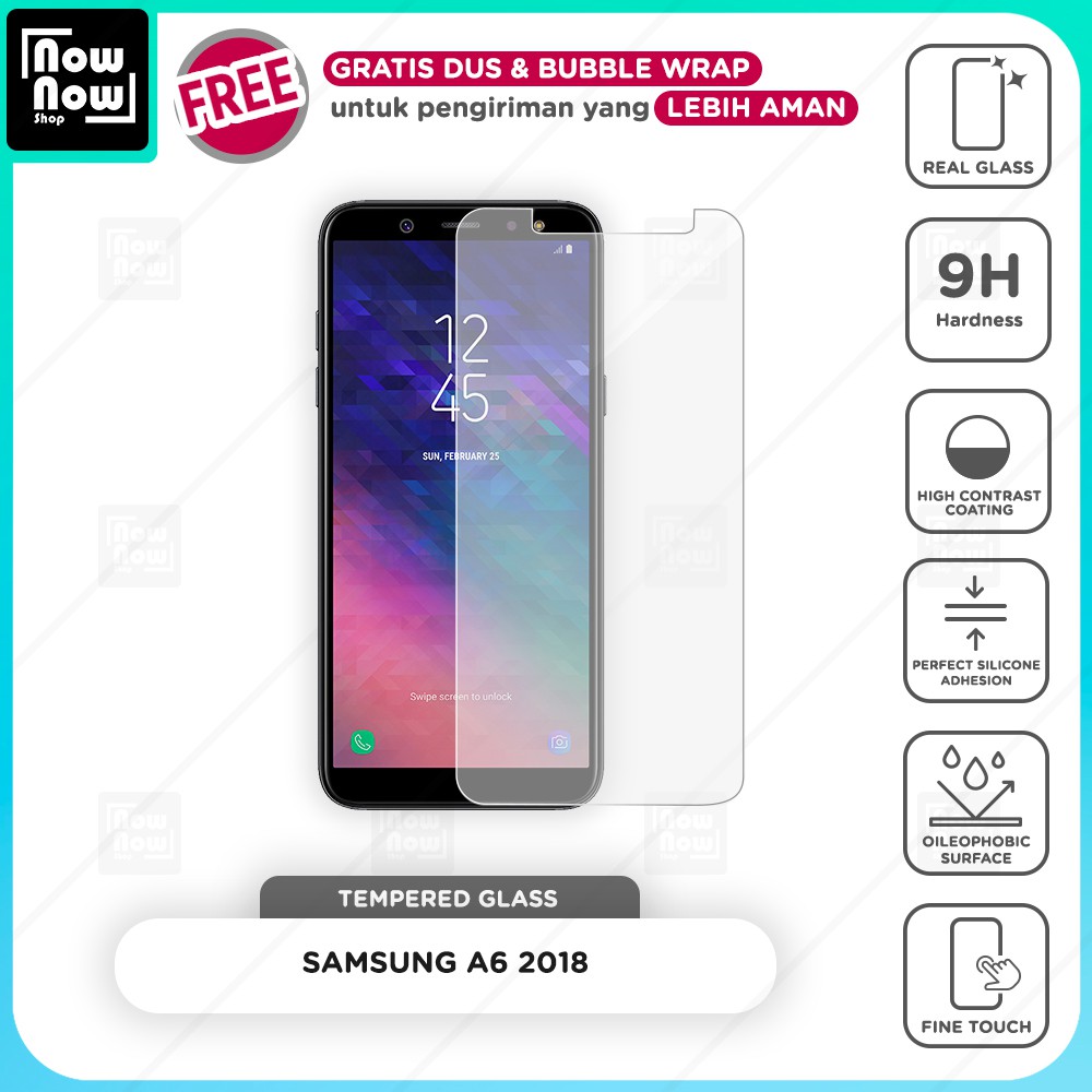 Tempered Glass Anti Gores Samsung A6 2018 Screen Guard Protector 9H Kaca Temperglass