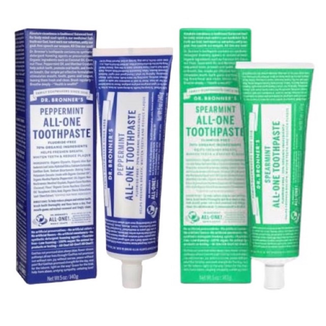 Dr Bronner All - One Toothpaste Peppermint, Spearmint 140g