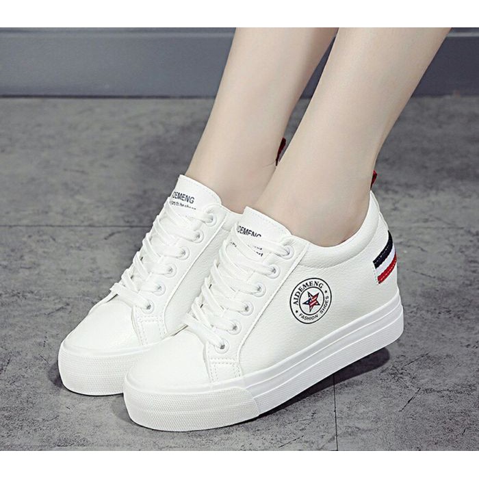 Sepatu Wanita Fashion BOOT WEDGES MD064 PUTIH Trend cewe Terbaru Kekinian Ori Modis Murah