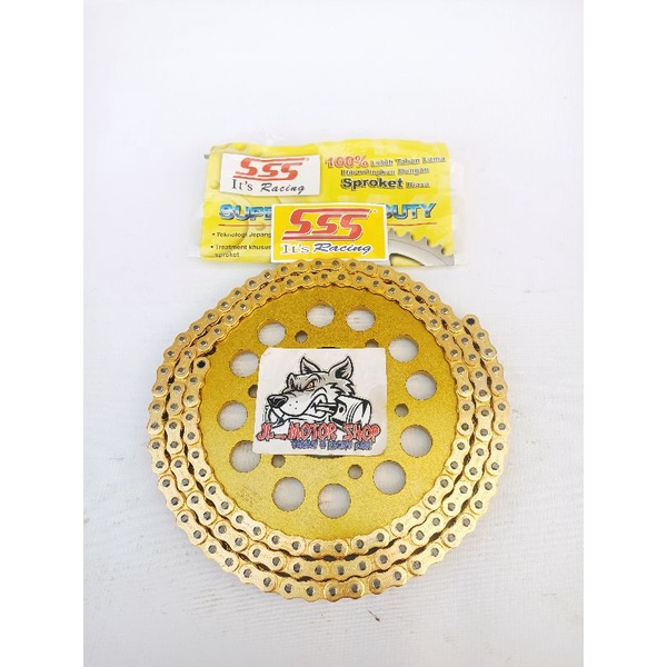 Gir Gear Set Gearset Sss 428 KARISMA SUPRA 125 REVO BLADE Dll Dll Gear Warna Gold Emas