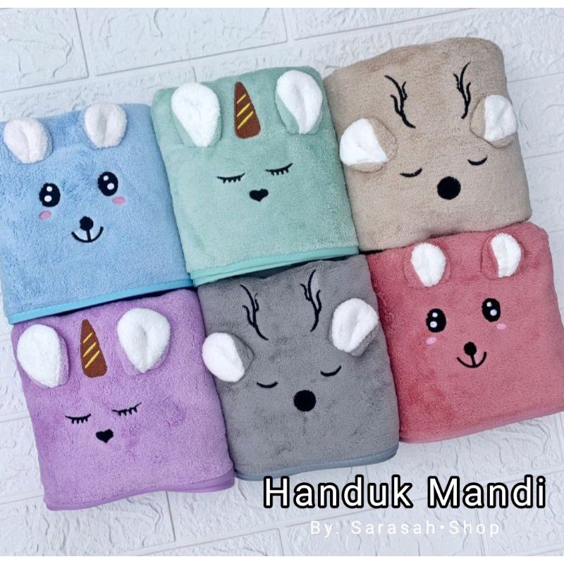 Handuk Bayi Microfiber Bulu Lembut Premium Uk 50x100 dan 60x120 cm Daya serap tinggi dan lembut