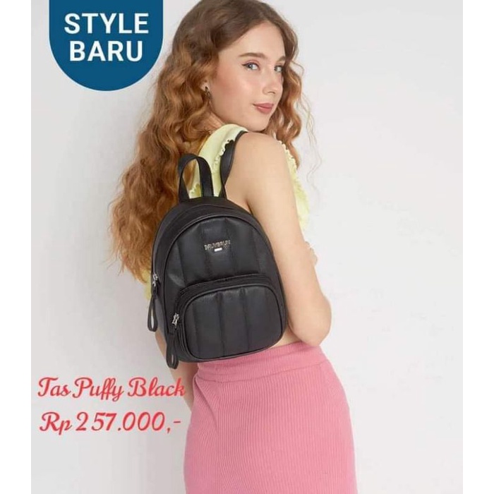 Tas Ransel Puffy Black Brun-brun Paris (Tas Ransel Mini PROMO)